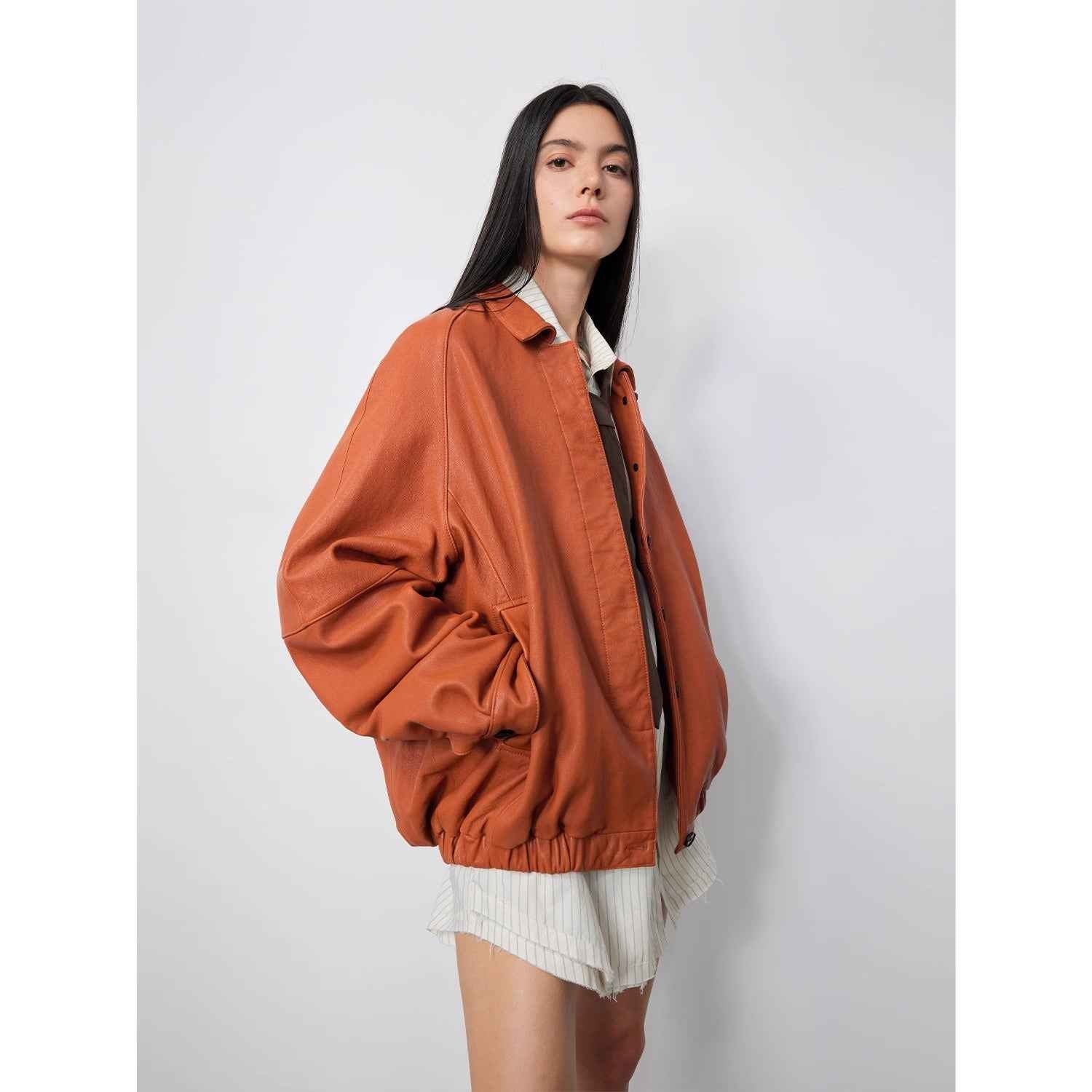 Heavy Wash Waxed Sheepskin Jacket Genuine Leather Outerwear "Sydney Reincarnation"-1