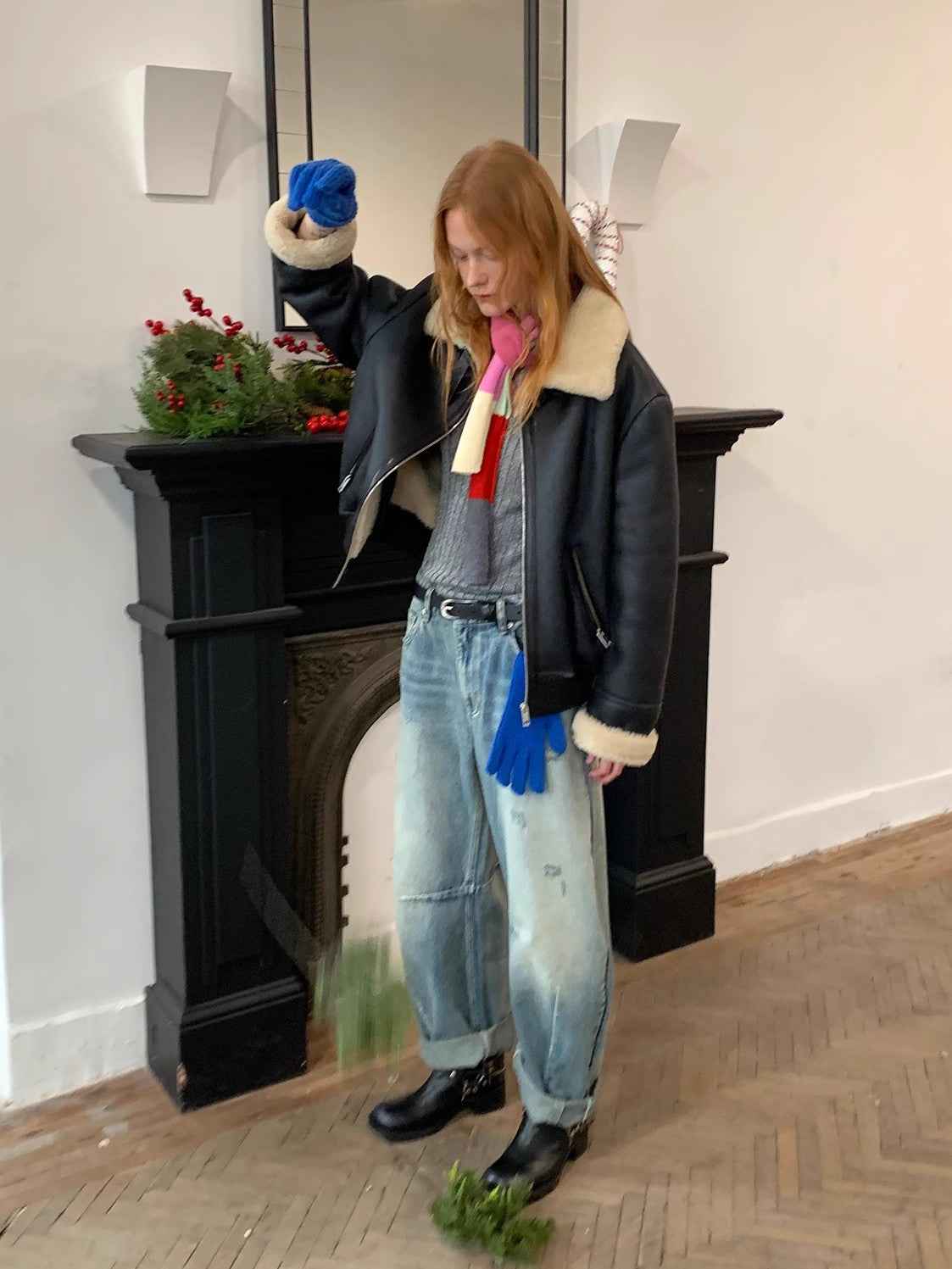 Fireladyfur Women's Shearling Coat - Casual Motorcycle Style Imported Merino Wool-1