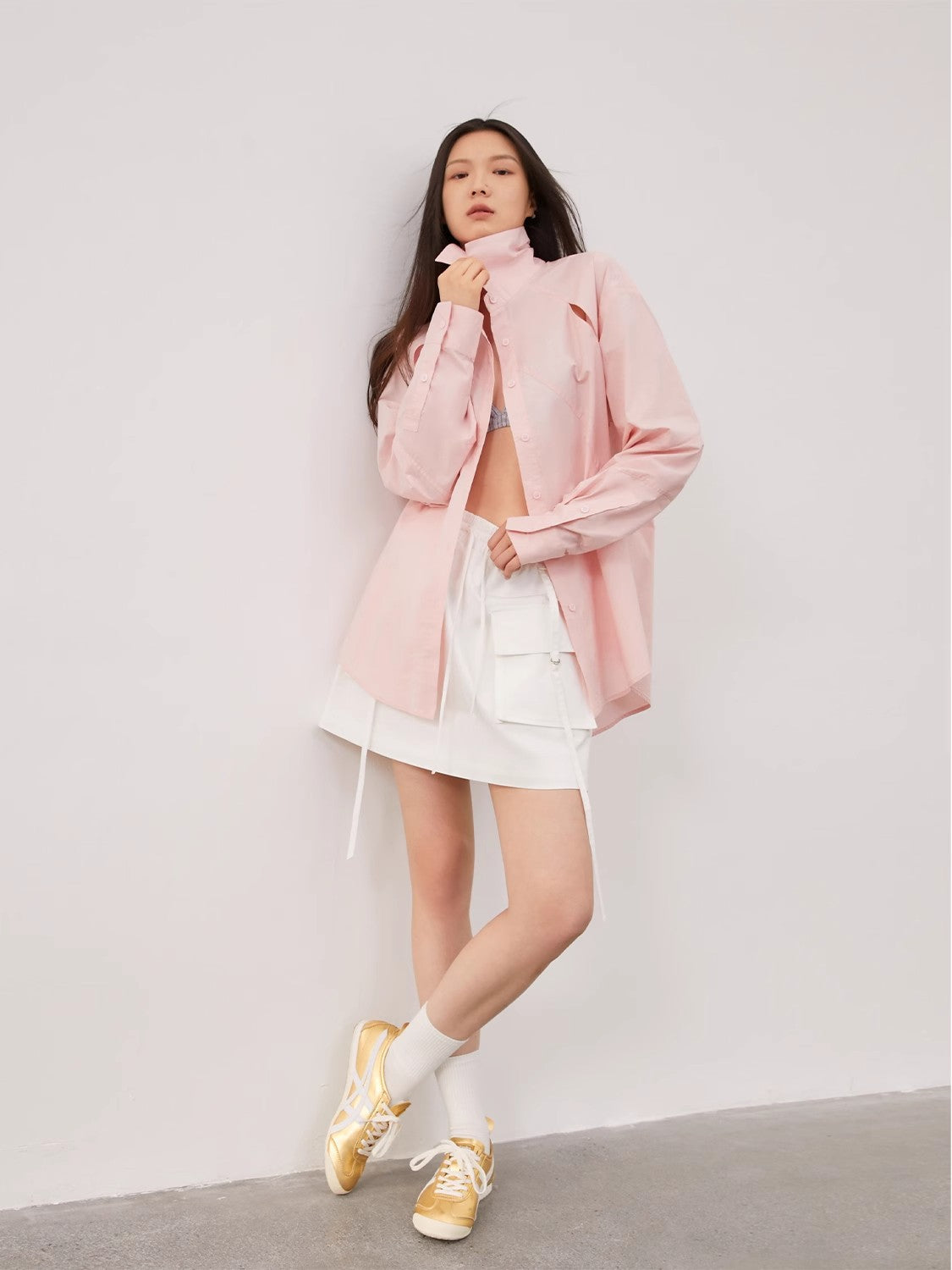 Tencel jacquard striped long-sleeved shirt jacket women's loose top"Spring and Summer Prank"-0