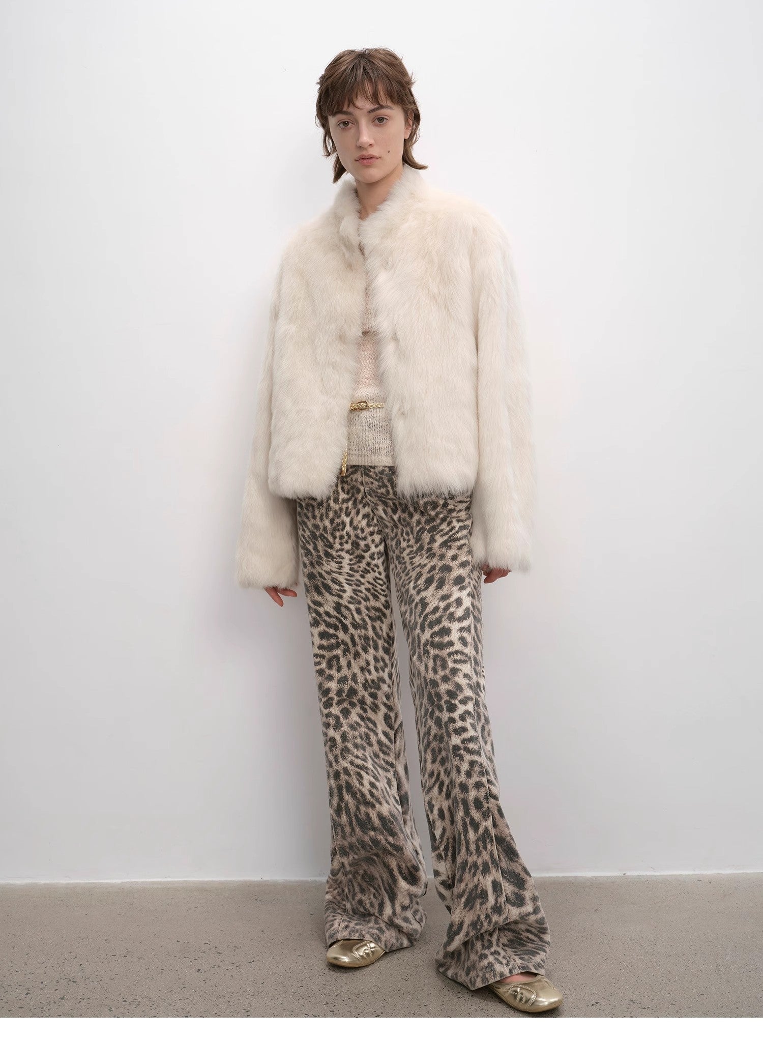 "Healing Eros" casual stand-up collar short Tuscan sheepskin fur coat winter-0