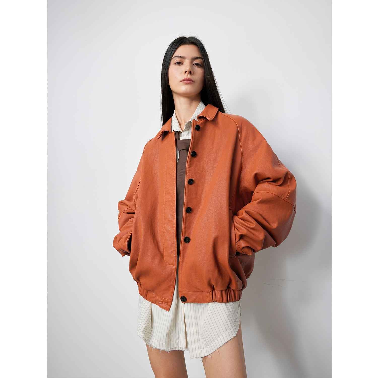 Heavy Wash Waxed Sheepskin Jacket Genuine Leather Outerwear "Sydney Reincarnation"-5