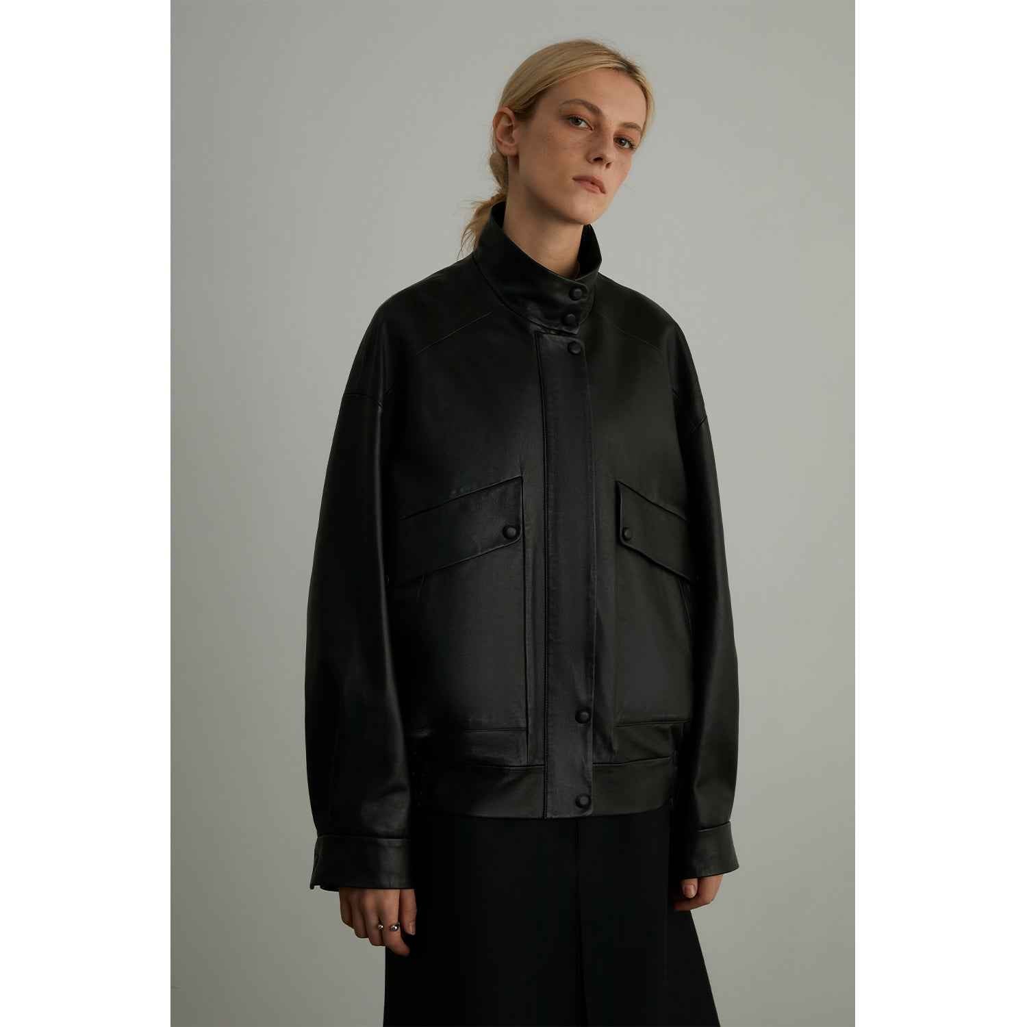 Fireladyfur Women's Genuine Sheep Leather Motorcycle Short Jacket "Loveless Muse"-1