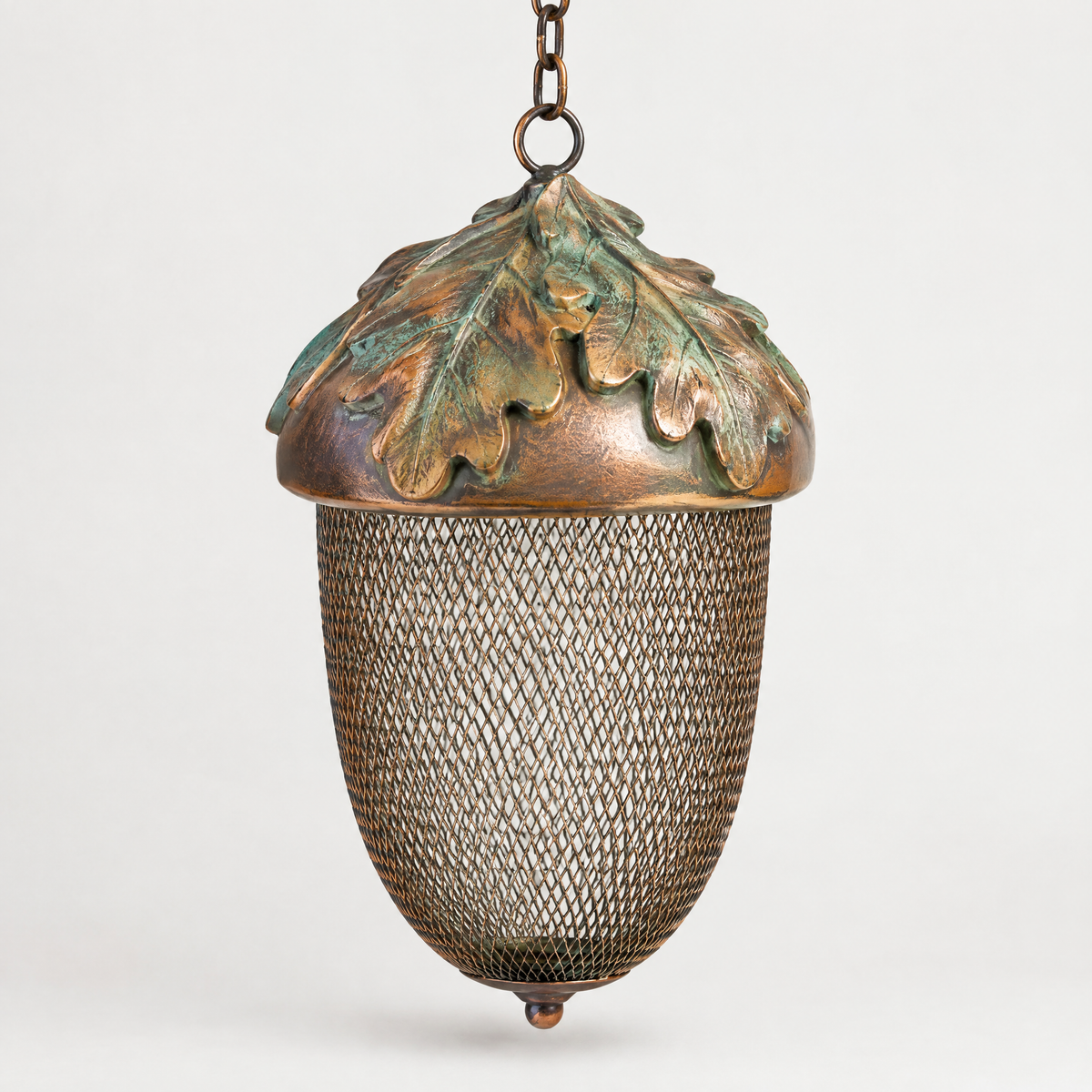 Copper Patina Acorn Wild Bird Feeder