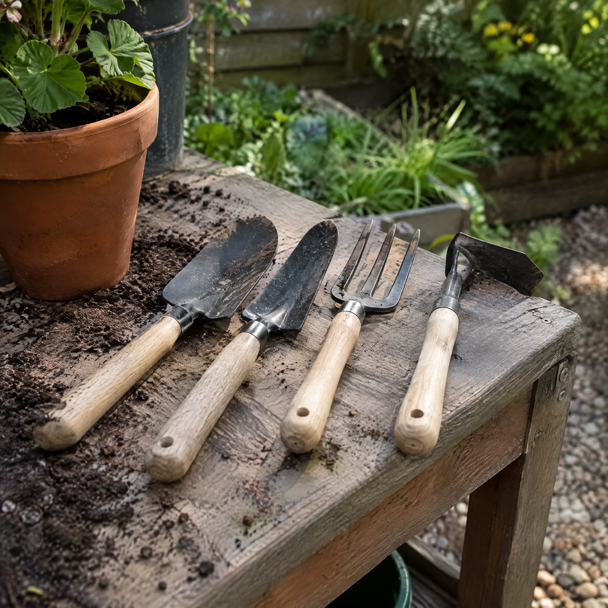 Heritage Four-Piece Stainless Steel Hand Tool Set