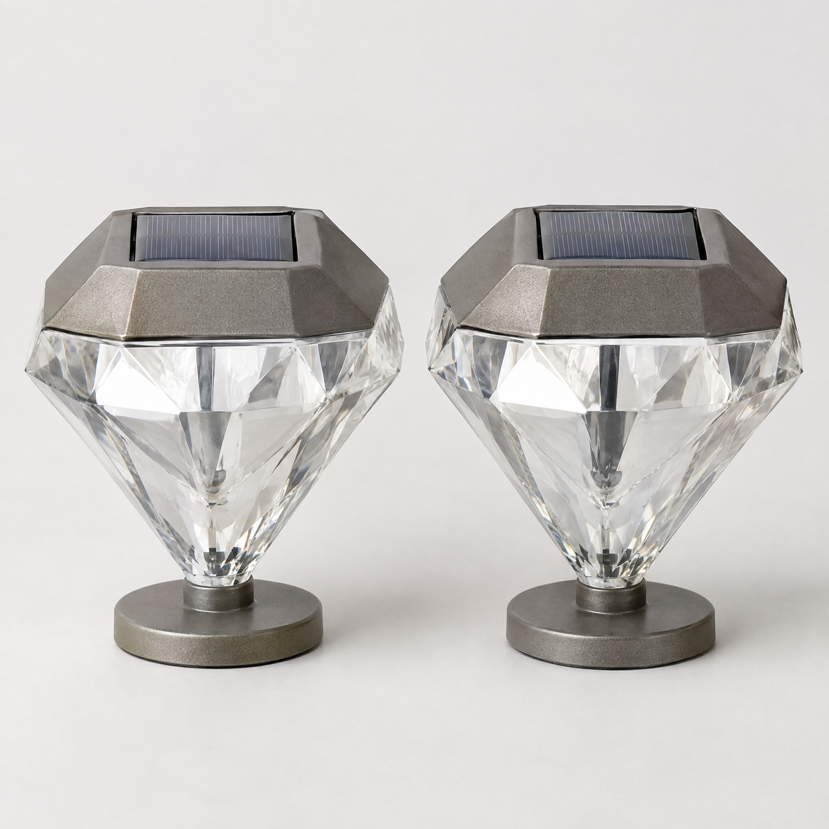 Magnetic Diamond Solar Garden Bed Lights, 2-Pack