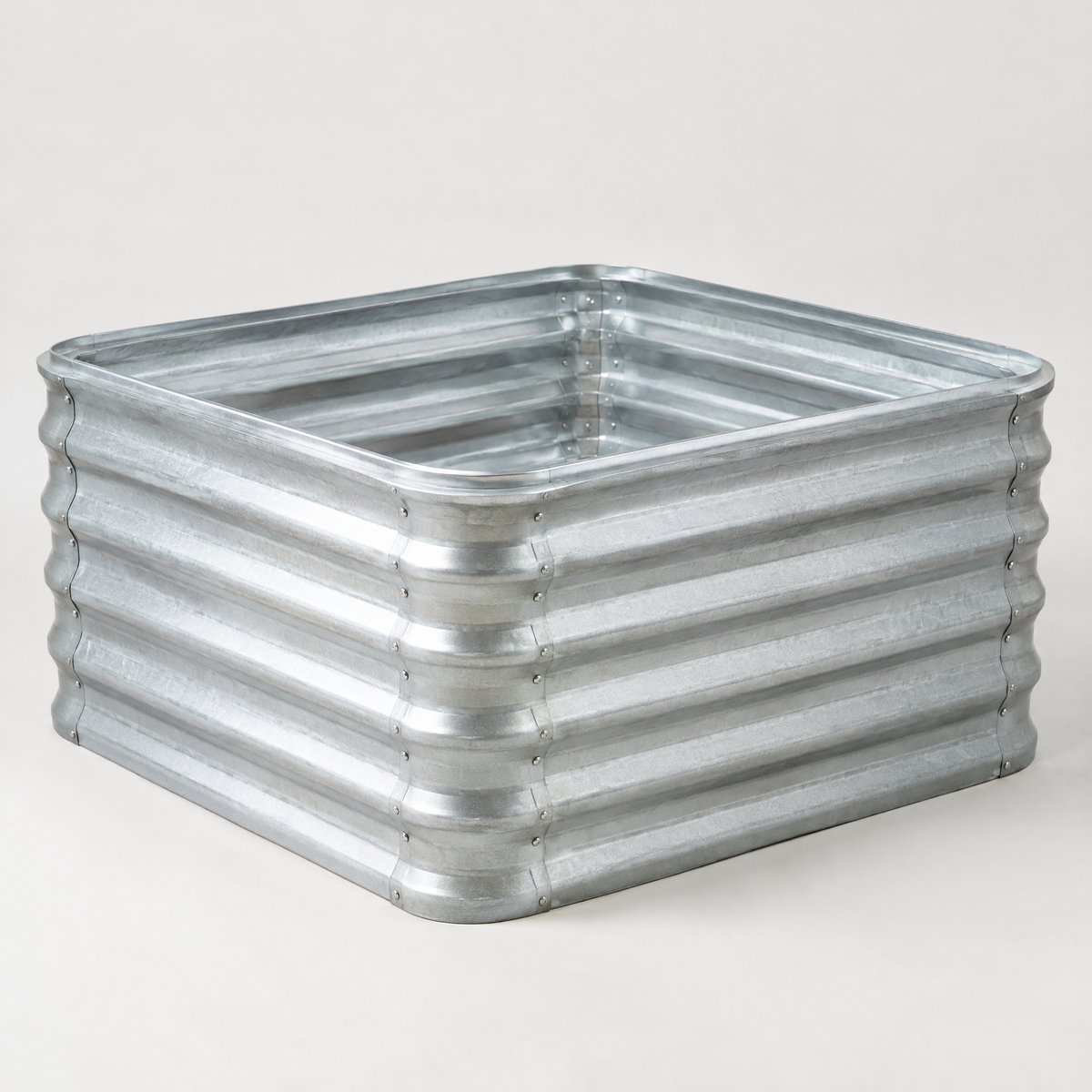 Modern 4 x 4 Galvanized Steel Raised Garden Bed