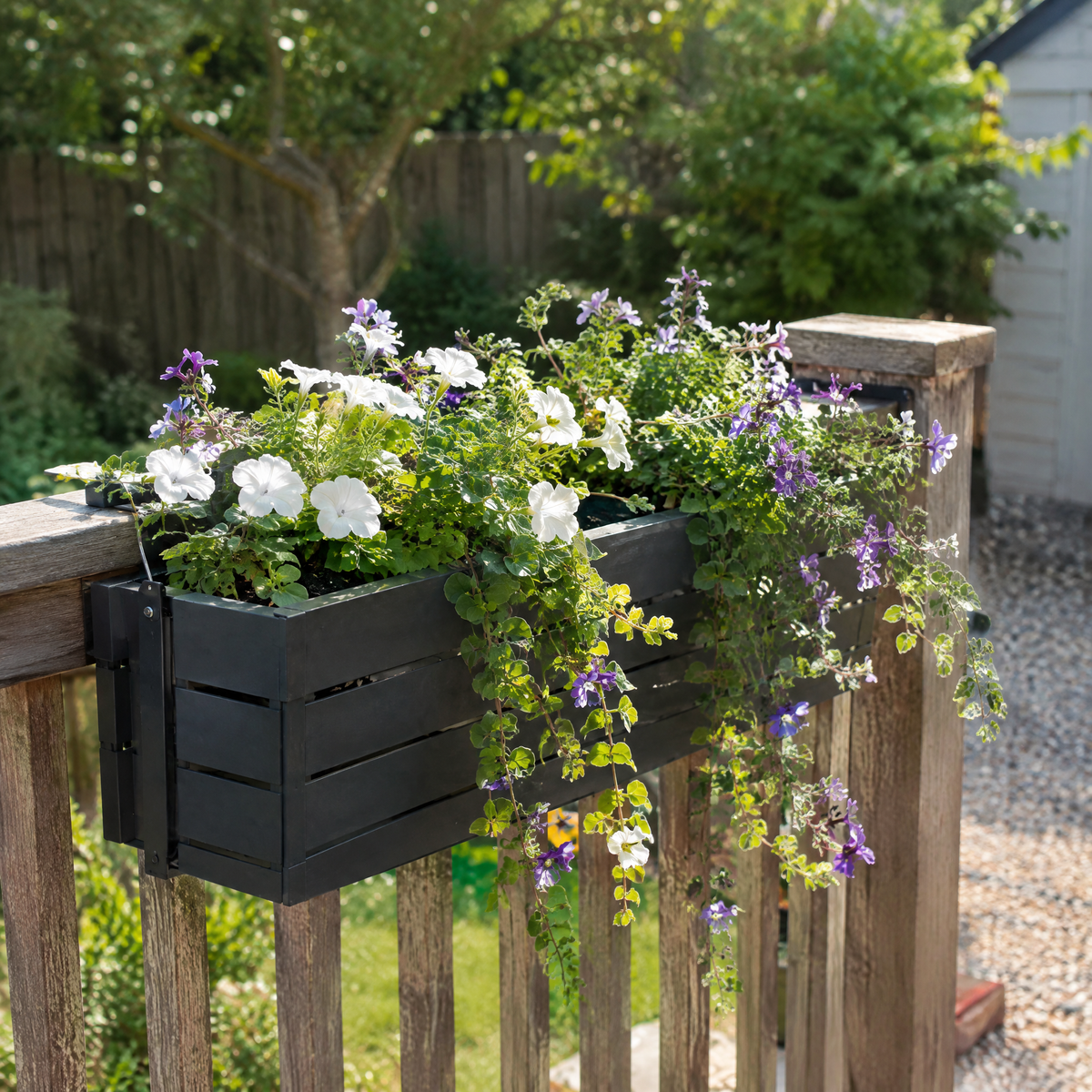 Slatted Self-Watering Window Box Planter