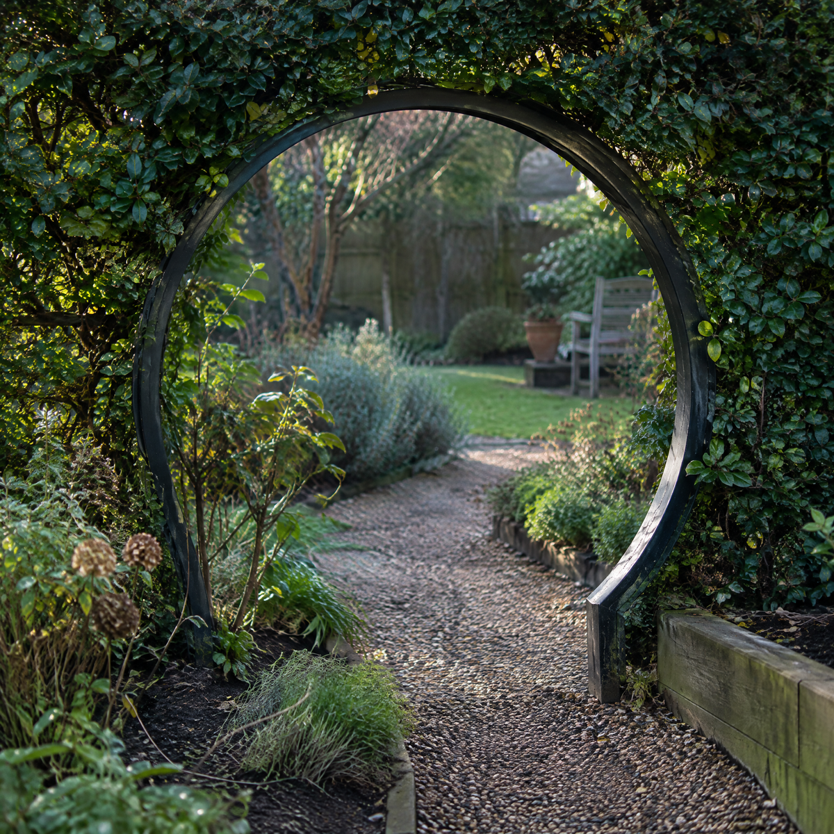 Steel Moon Gate Garden Arch