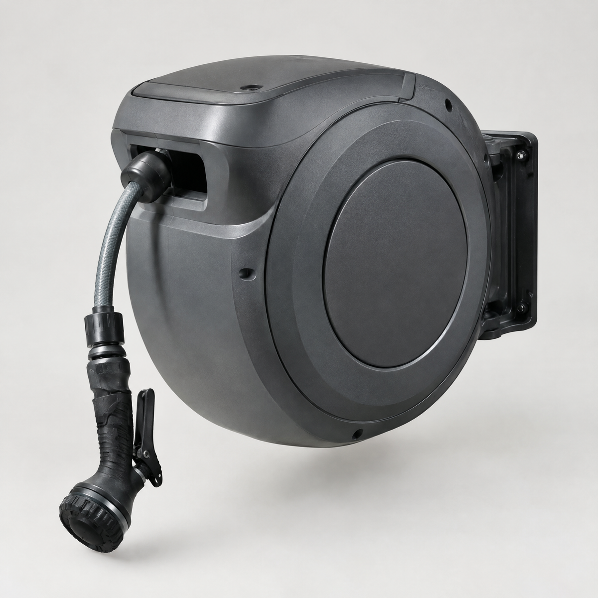 Wall-Mounted 100 ft Retractable Hose Reel